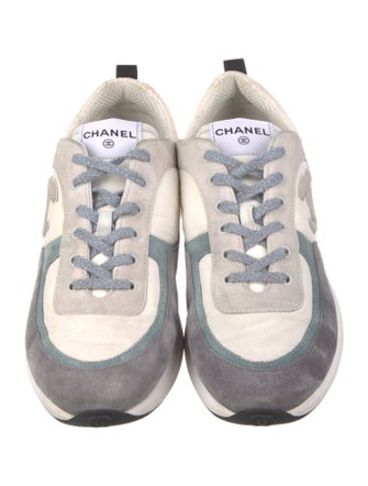 Chanel Interlocking CC Logo Suede Sneakers
