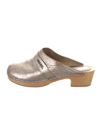Chanel Interlocking CC Logo Leather Mules