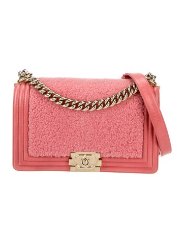 Chanel Shoulder Bags Medium Shearling Boy Bag