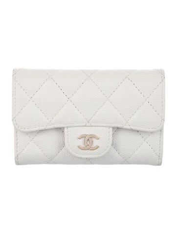 Chanel Wallets Flap Card Holder Interlocking CC Logo Wallet