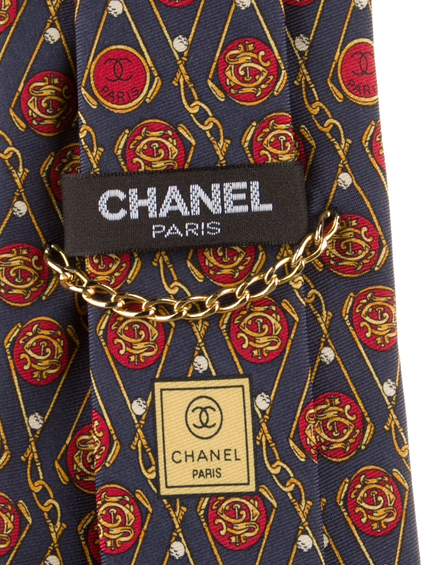 Chanel CC Golf Print Silk Tie