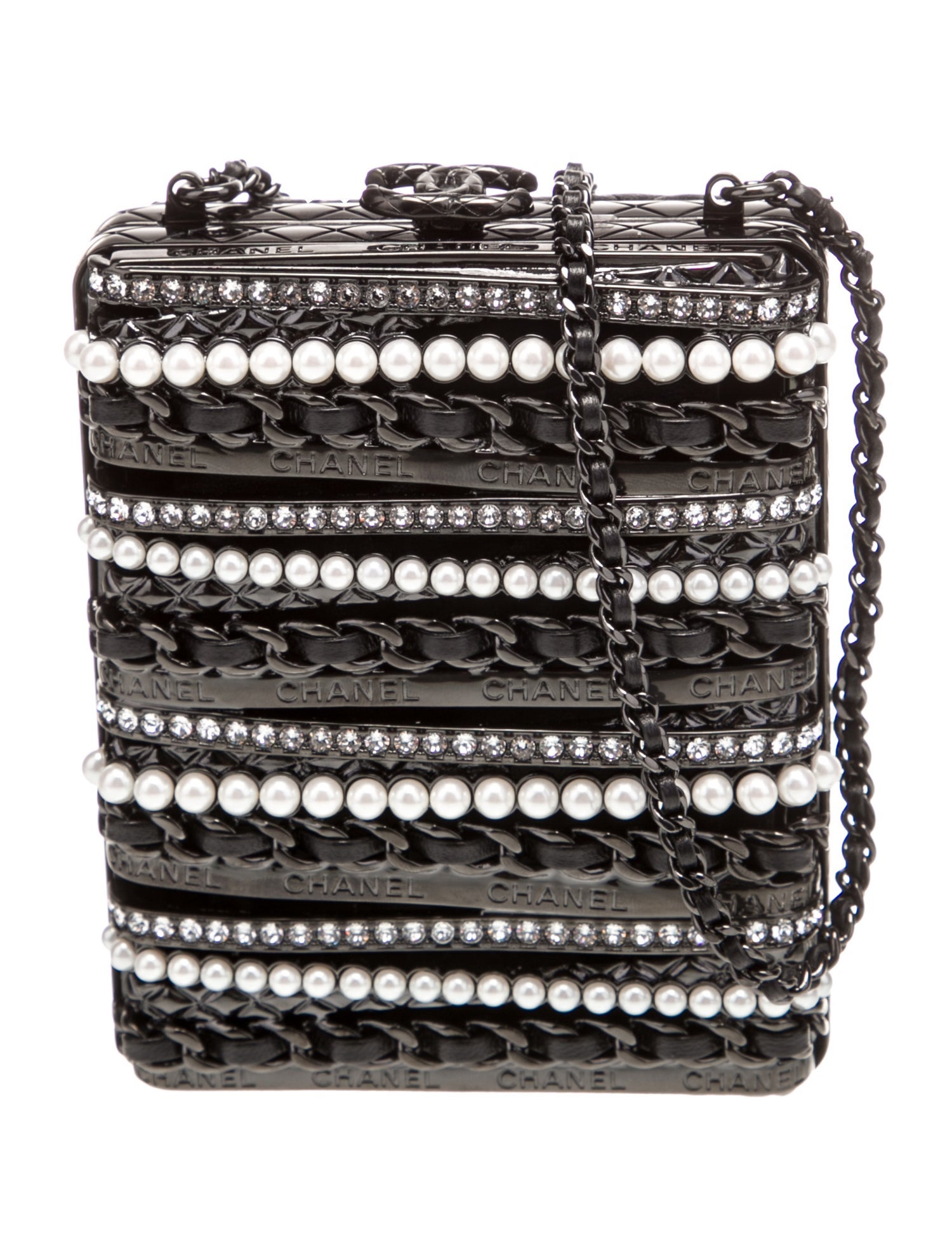 Chanel 2022 So Black Pearls Mini Evening Bag w/Tags