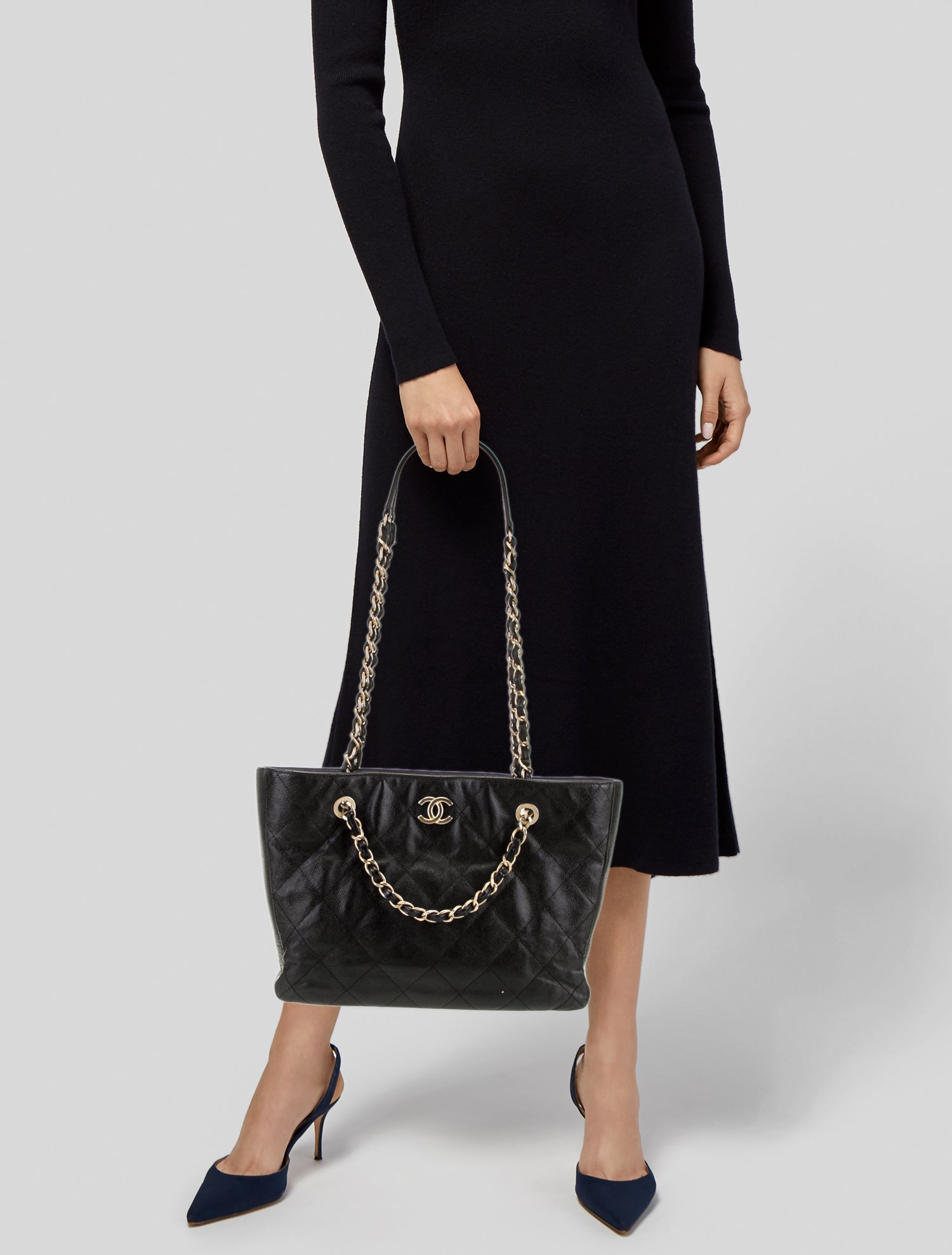 Chanel Quilted Shopping Tote