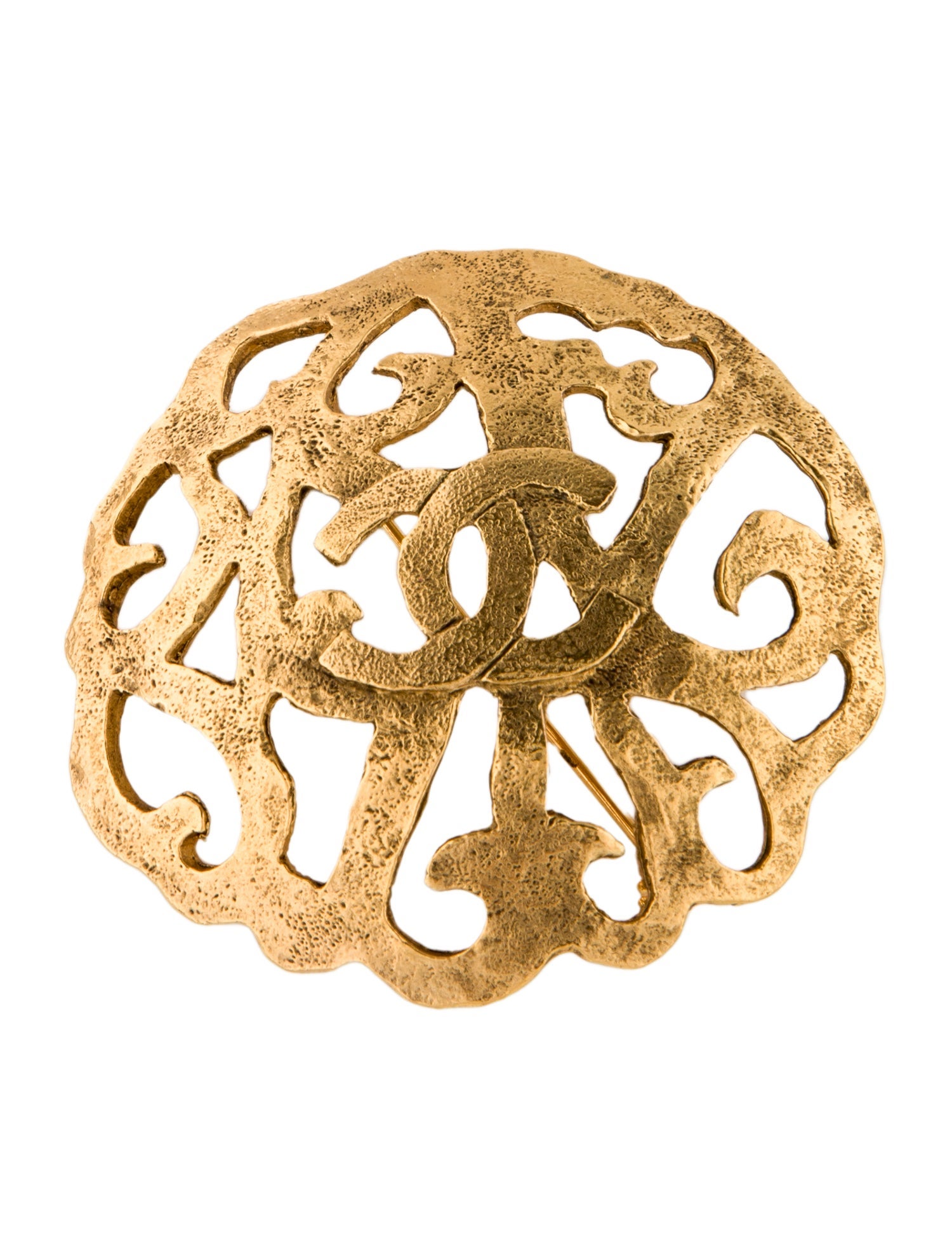 Chanel Vintage CC Logo Filigree Brooch