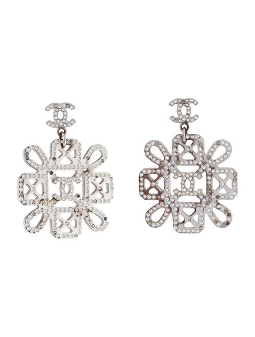 Chanel Strass CC Drop Earrings