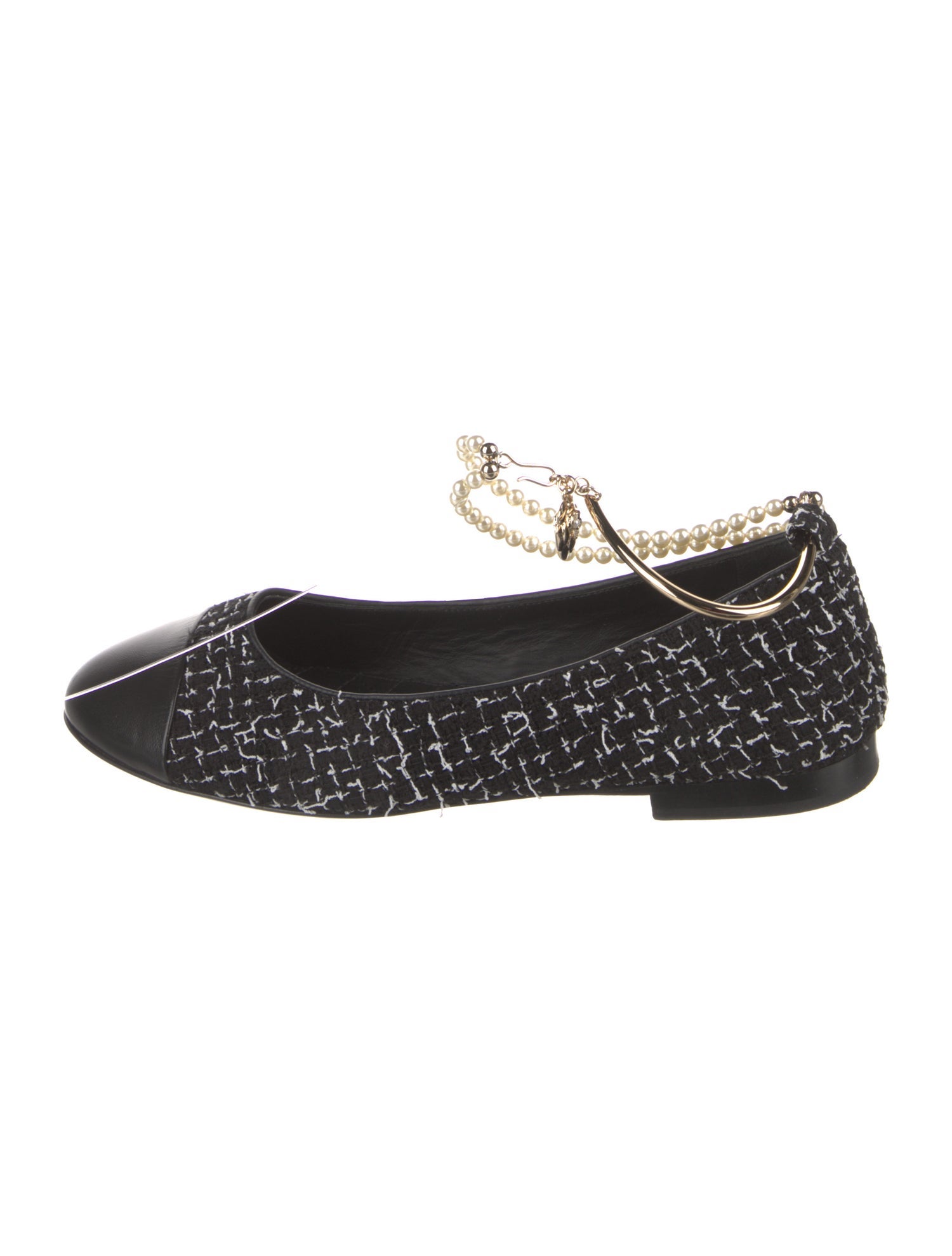 Chanel Interlocking CC Logo Tweed Ballet Flats