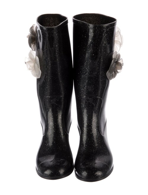 Chanel Interlocking CC Logo Rubber Rain Boots