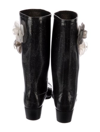Chanel Interlocking CC Logo Rubber Rain Boots