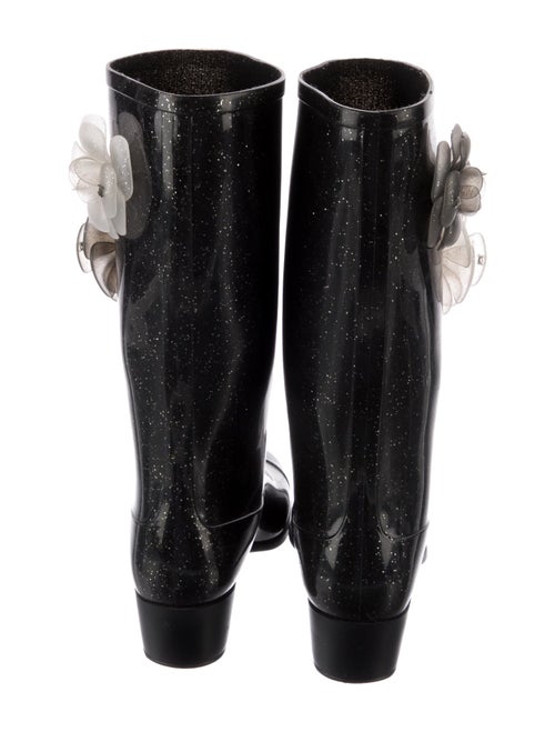 Chanel Interlocking CC Logo Rubber Rain Boots