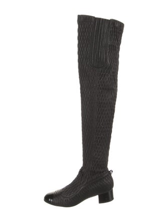 Chanel Interlocking CC Logo Leather Sock Boots