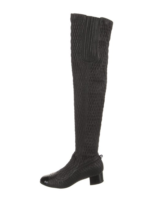Chanel Interlocking CC Logo Leather Sock Boots