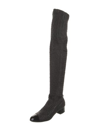 Chanel Interlocking CC Logo Leather Sock Boots