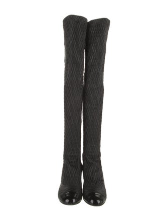 Chanel Interlocking CC Logo Leather Sock Boots