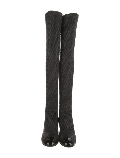 Chanel Interlocking CC Logo Leather Sock Boots