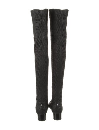 Chanel Interlocking CC Logo Leather Sock Boots