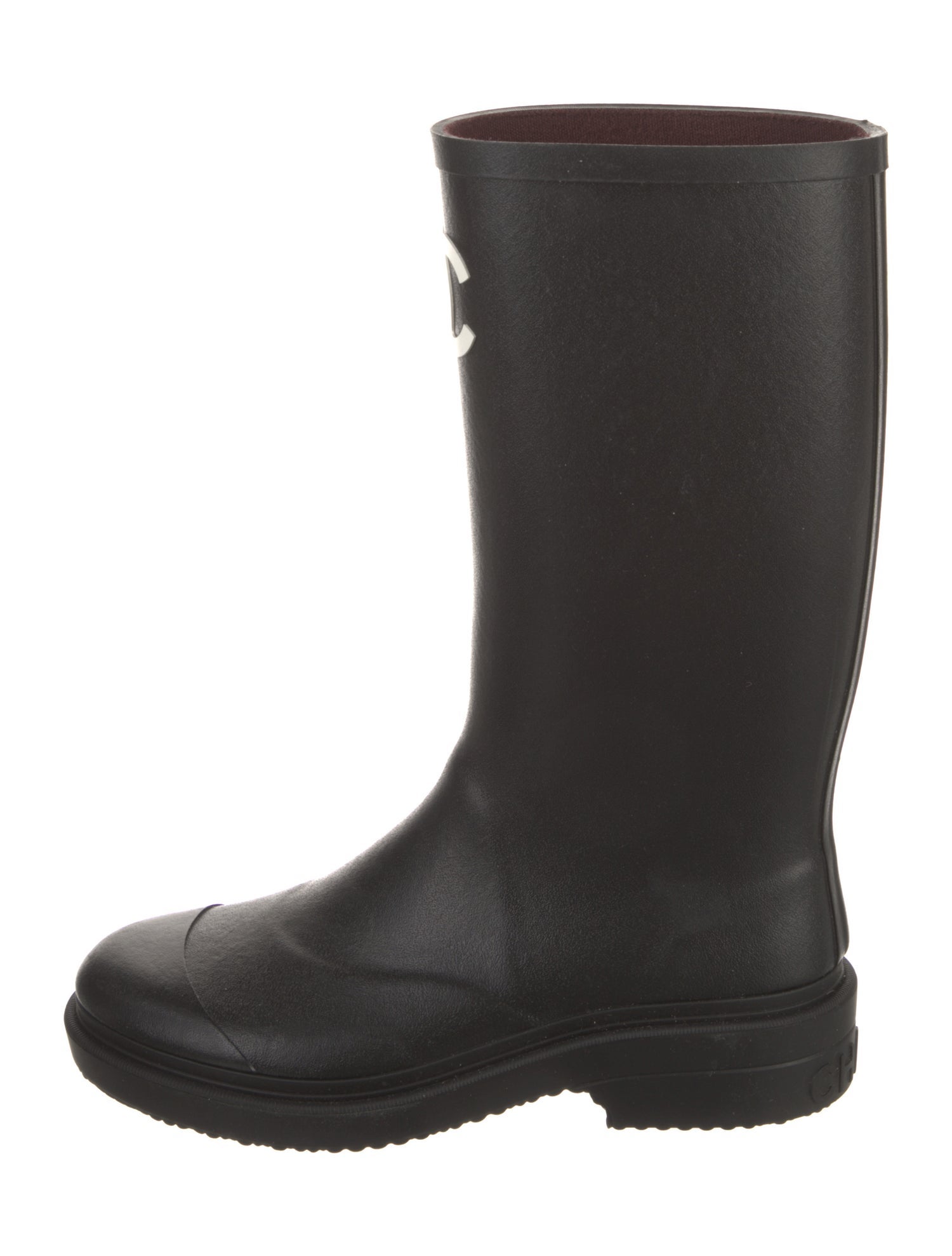 Chanel Interlocking CC Logo Rubber Rain Boots