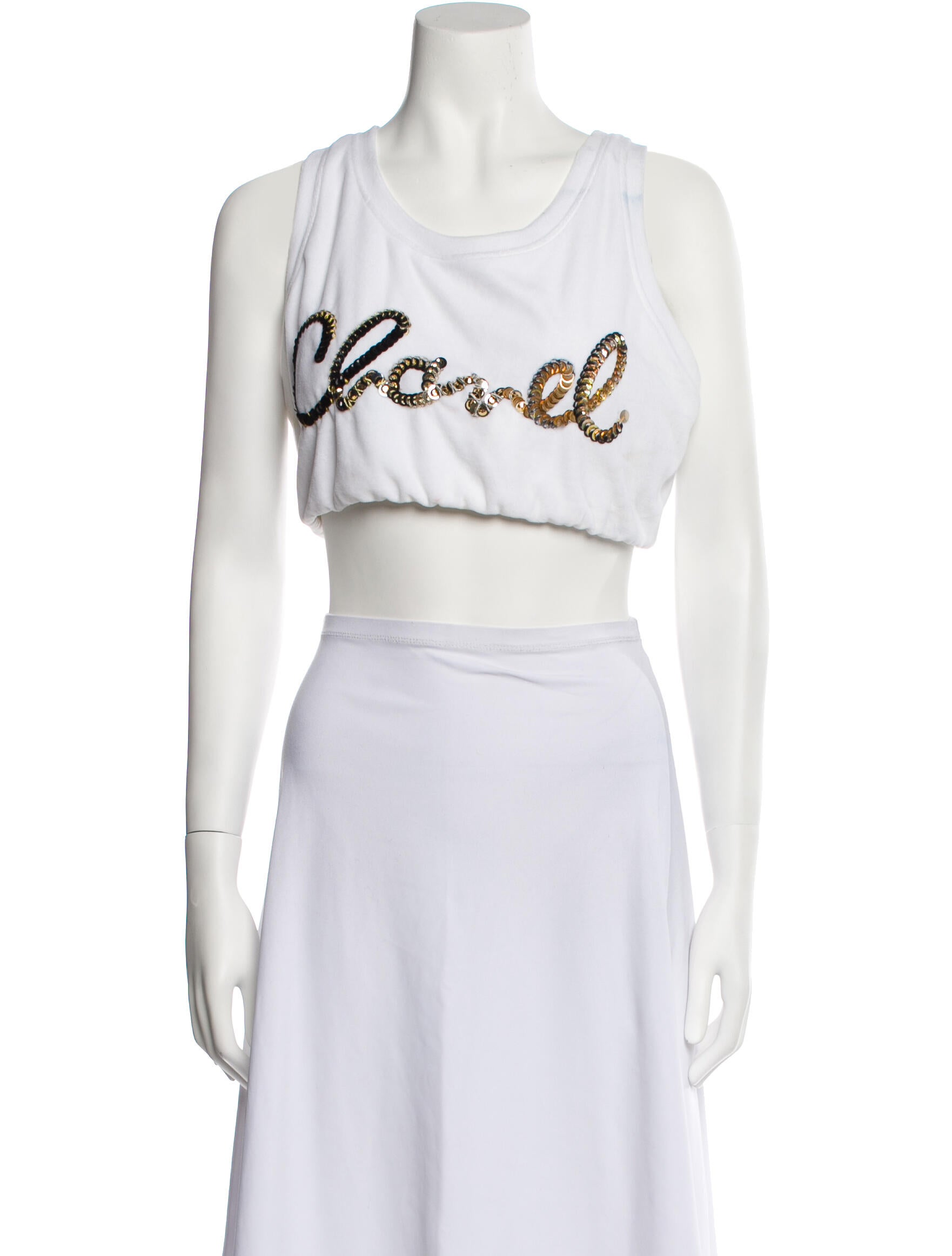 Chanel 2022 Graphic Print Crop Top