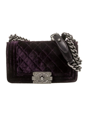 Chanel Shoulder Bags Small Velvet Boy Bag