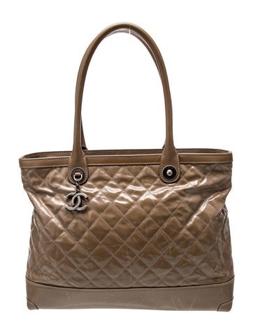 Chanel Totes Leather-Trimmed Quilted Tote