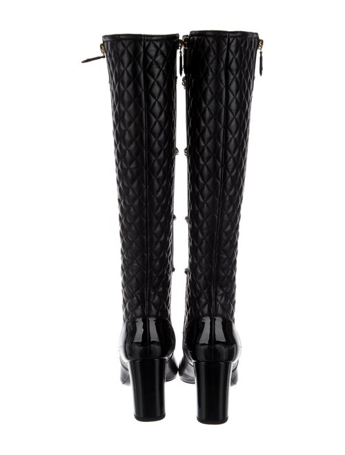 Chanel 2017 Interlocking CC Logo Lace-Up Boots