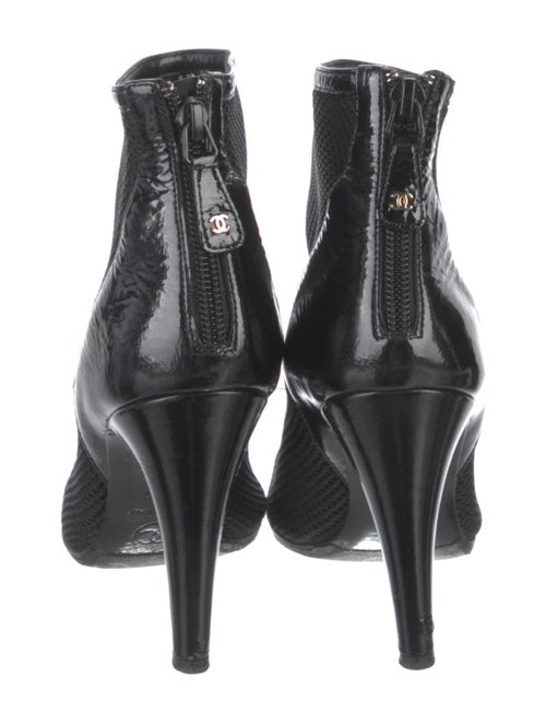 Chanel Interlocking CC Logo Leather Trim Embellishment Boots