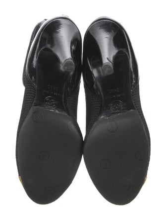 Chanel Interlocking CC Logo Leather Trim Embellishment Boots