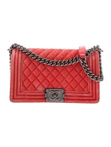 Chanel Shoulder Bags Medium Velvet Boy Bag