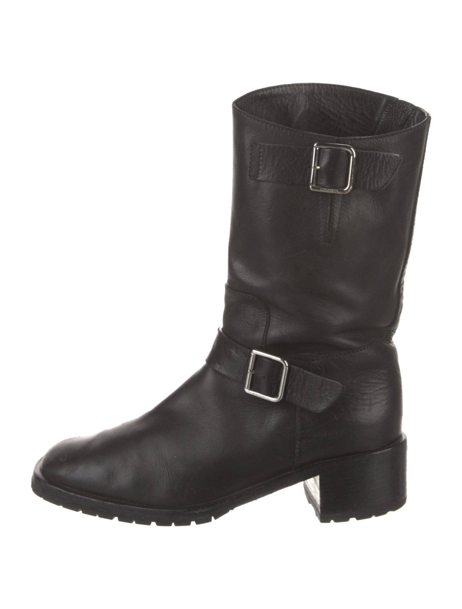 Chanel 2015 Interlocking CC Logo Moto Boots