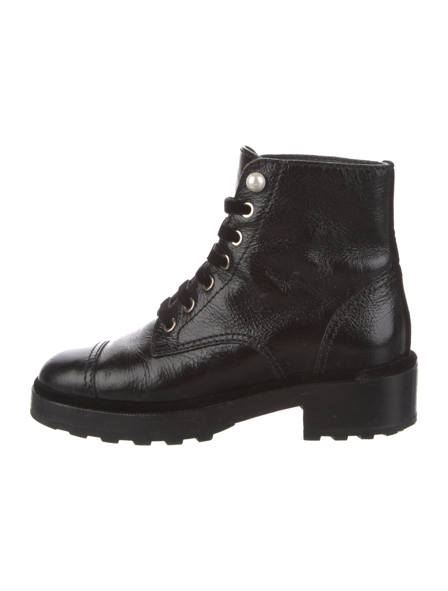 Chanel 2021 Interlocking CC Logo Combat Boots