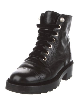 Chanel 2021 Interlocking CC Logo Combat Boots