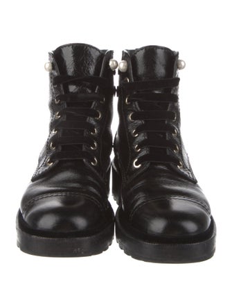 Chanel 2021 Interlocking CC Logo Combat Boots