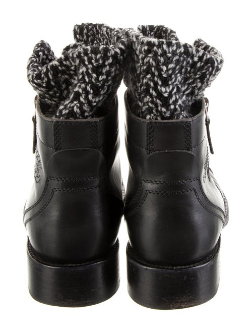 Chanel Interlocking CC Logo Leather Combat Boots