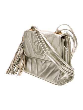 Chanel Chevron Quilted Tassel Flap Bag