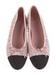 Chanel Interlocking CC Logo Tweed Ballet Flats