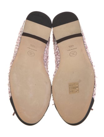 Chanel Interlocking CC Logo Tweed Ballet Flats