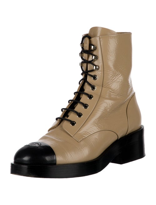 Chanel 2022 Interlocking CC Logo Combat Boots