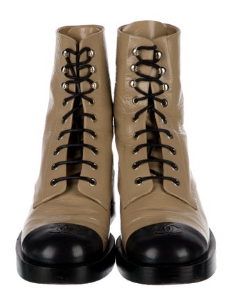 Chanel 2022 Interlocking CC Logo Combat Boots