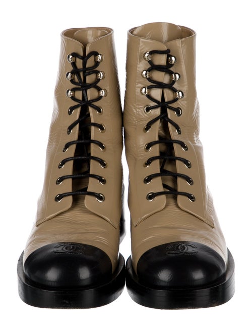 Chanel 2022 Interlocking CC Logo Combat Boots