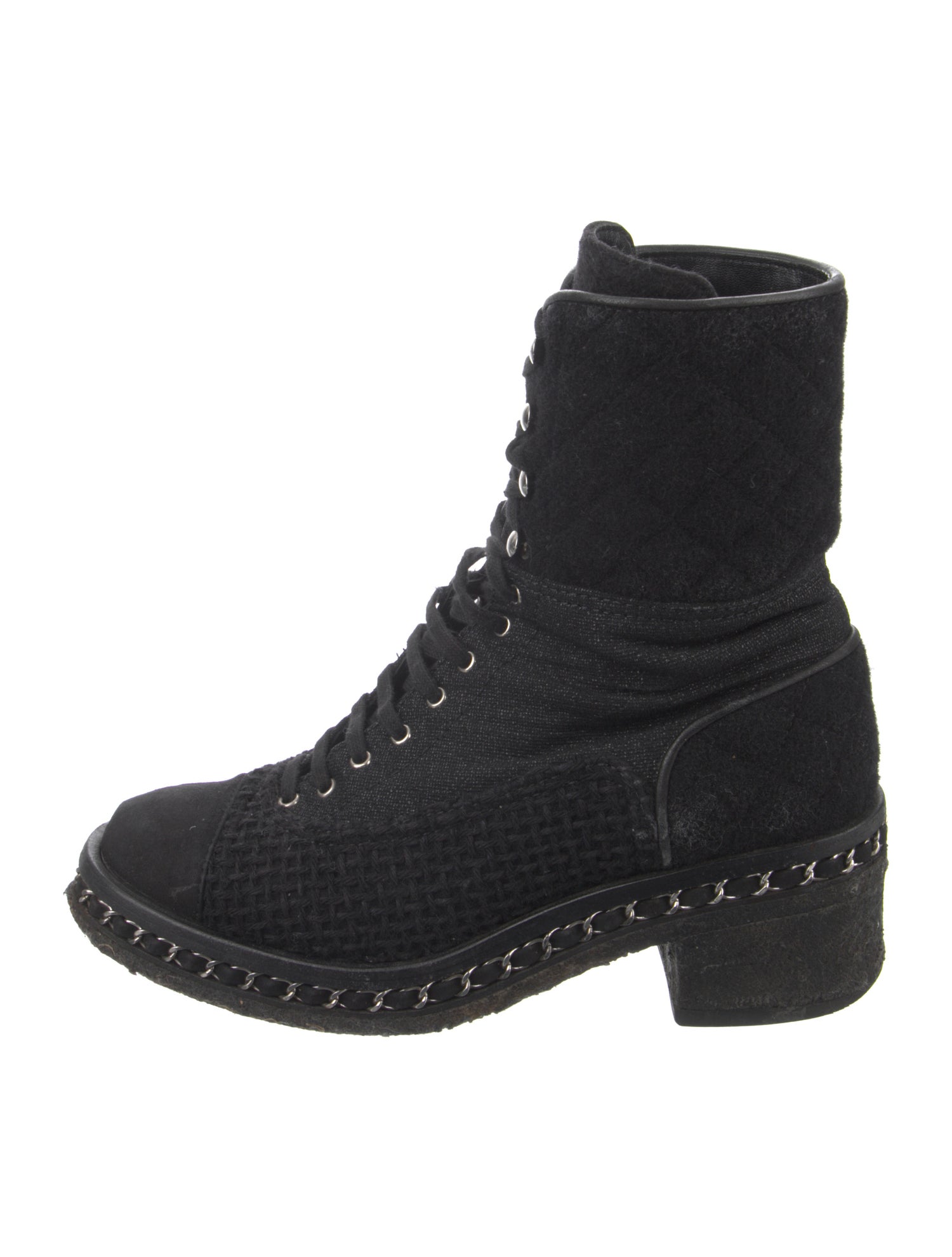 Chanel 2016 Interlocking CC Logo Combat Boots