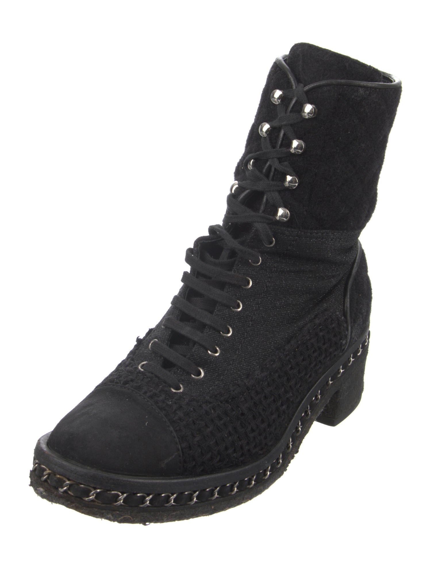 Chanel 2016 Interlocking CC Logo Combat Boots