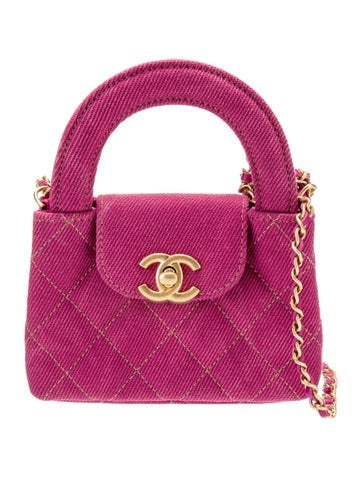 Chanel Handle Bags 2024 Denim Nano Shopping