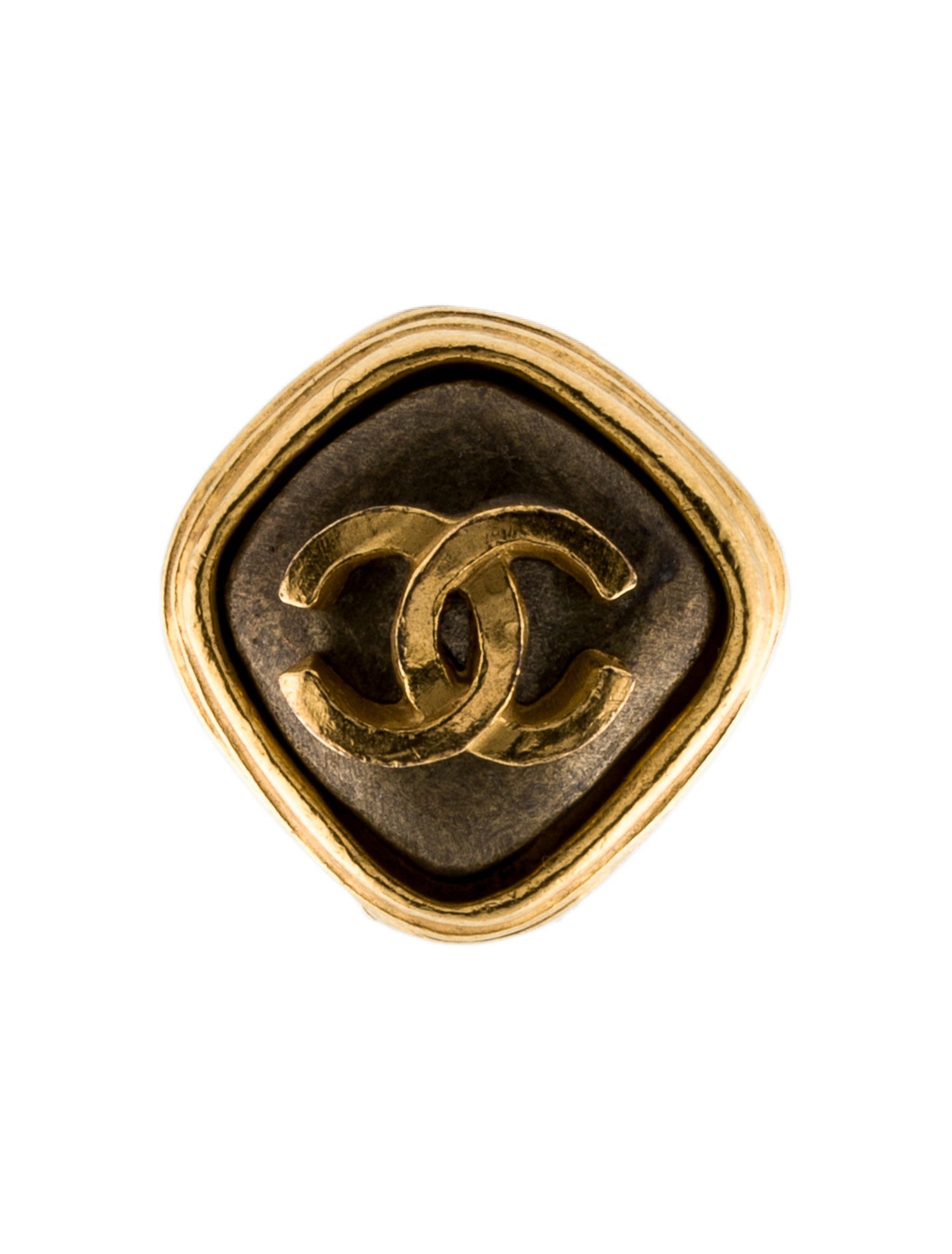 Chanel CC Logo Single Stone Clip-On Earring