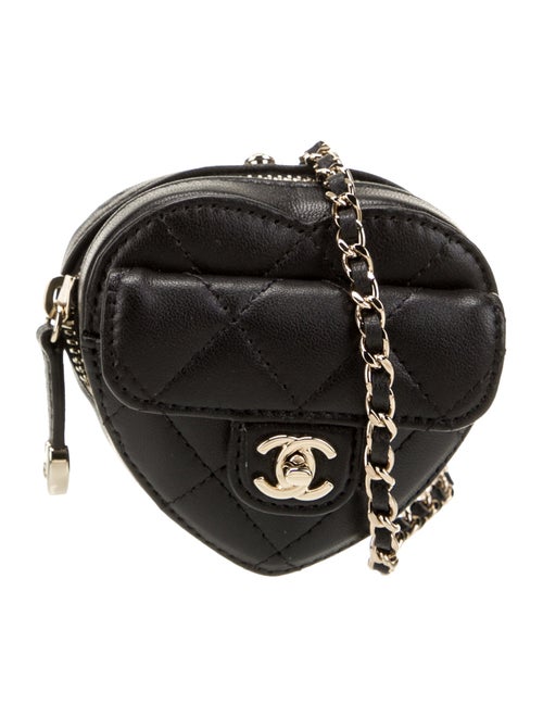 Chanel Mini CC In Love Heart Clutch w/ Chain