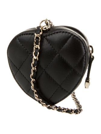 Chanel Mini CC In Love Heart Clutch w/ Chain