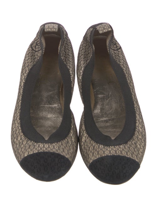 Chanel Interlocking CC Logo Embroidered Accent Ballet Flats