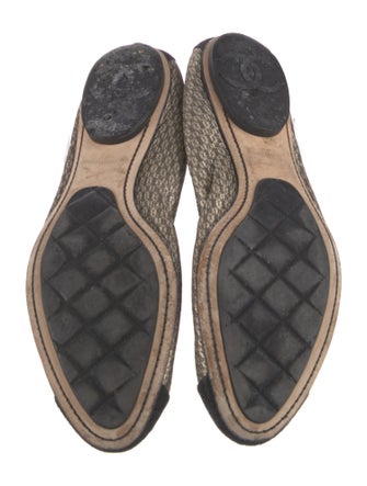 Chanel Interlocking CC Logo Embroidered Accent Ballet Flats