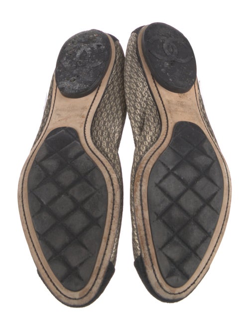 Chanel Interlocking CC Logo Embroidered Accent Ballet Flats