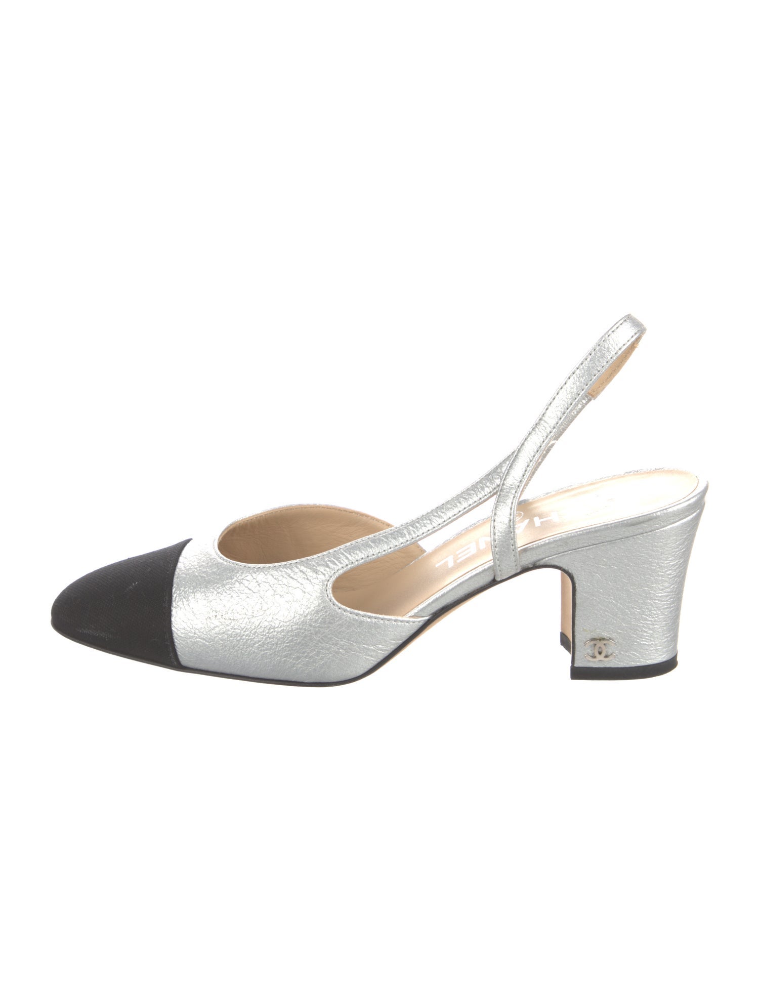 Chanel Interlocking CC Logo Slingback Pumps