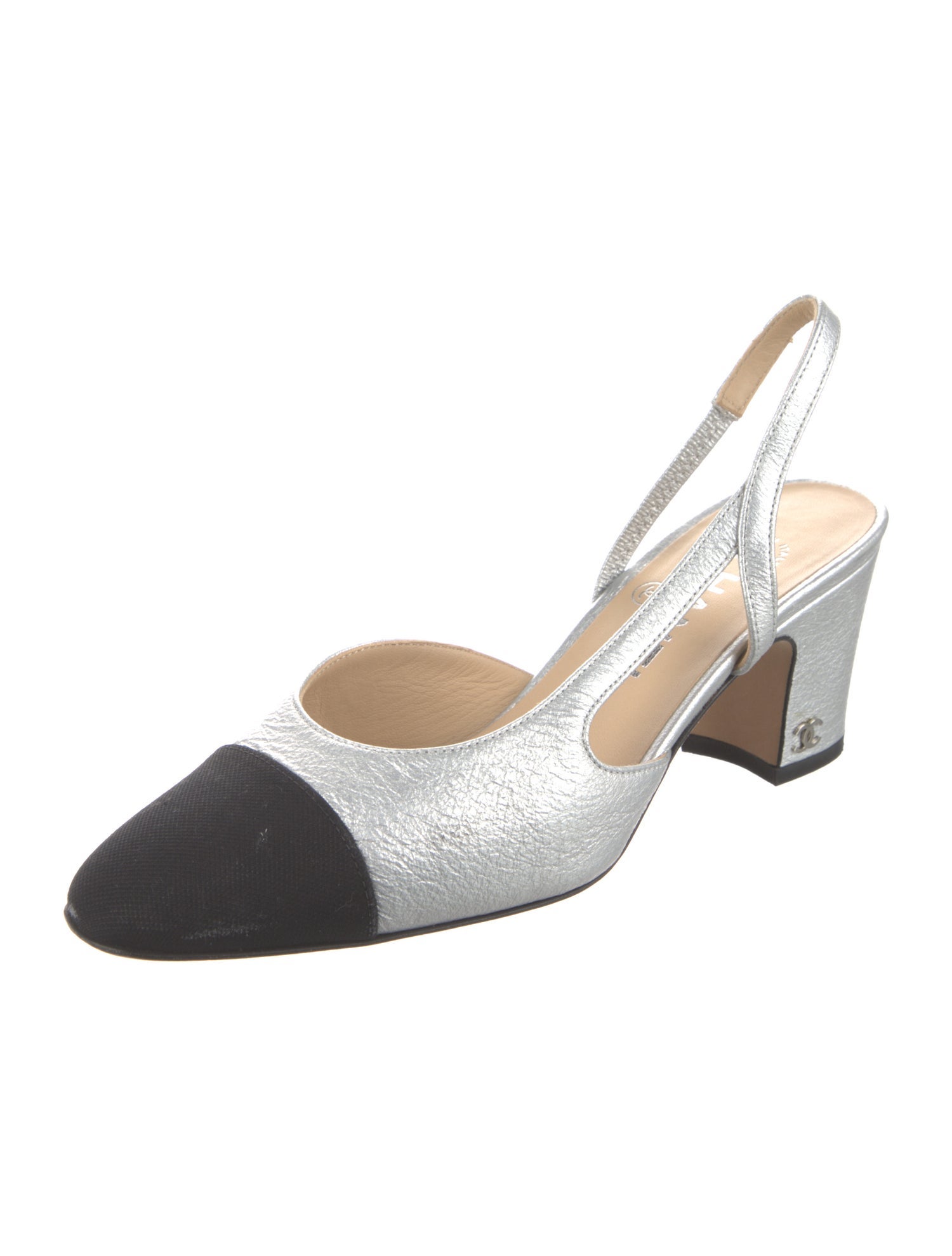 Chanel Interlocking CC Logo Slingback Pumps