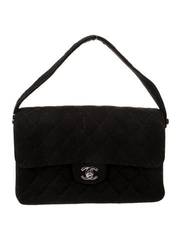 Chanel Handle Bags Jersey Double Sided Medium Flap Bag